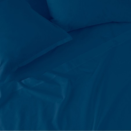 Sábana Bajera HappyFriday BASIC Azul marino 105 x 200 x 32 cm