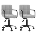Chaises pivotantes à manger lot de 2 gris clair velours