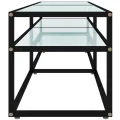 Meuble TV Marbre blanc 160x40x40,5 cm Verre trempé
