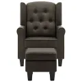 Fauteuil avec repose-pied Taupe Tissu