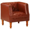 Chaise cabriolet marron Cuir véritable de chèvre