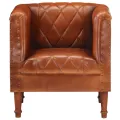 Chaise cabriolet marron Cuir véritable de chèvre