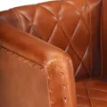 Chaise cabriolet marron Cuir véritable de chèvre