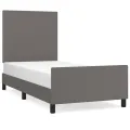 Cadre de lit sans matelas gris 90x190 cm similicuir