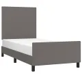 Cadre de lit sans matelas gris 90x190 cm similicuir