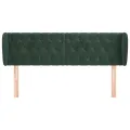 Tête de lit avec oreilles Vert foncé 147x23x78/88 cm Velours