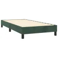 cadre de lit et matelas Vert foncé 80x200 cm Velours