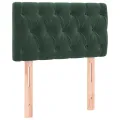 cadre de lit et matelas Vert foncé 80x200 cm Velours