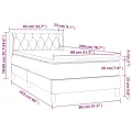 cadre de lit et matelas Vert foncé 80x200 cm Velours