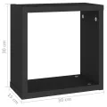 Étagères cube murales 4 pcs noir 30x15x30 cm