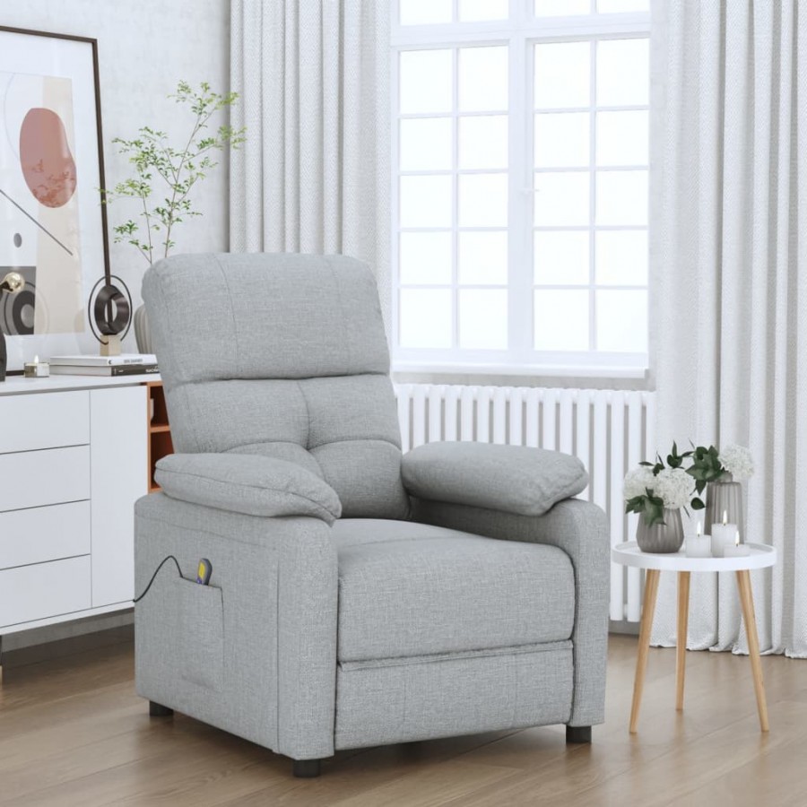 Fauteuil de massage Gris clair Tissu