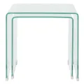 Ensemble de tables gigognes 2 Pièces Verre trempé Transparent