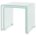 Ensemble de tables gigognes 2 Pièces Verre trempé Transparent