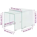 Ensemble de tables gigognes 2 Pièces Verre trempé Transparent