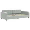 Lit de repos sans matelas gris clair 100x200 cm velours
