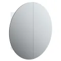 Armoire de salle de bain miroir rond et LED Blanc 54x54x17,5 cm
