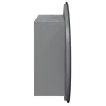 Armoire de salle de bain miroir rond et LED Gris 47x47x17,5 cm