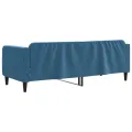 Lit de repos sans matelas bleu 80x200 cm velours