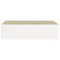 Étagère à tiroir murale chêne et blanc 40x23,5x10 cm MDF