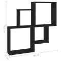 Étagère murale cube Noir 80x15x78,5 cm Bois d’ingénierie