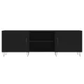 Meuble TV noir 150x30x50 cm bois d'ingénierie