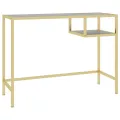 Bureau d'ordinateur Marbre noir 100x36x74 cm Verre trempé