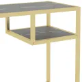 Bureau d'ordinateur Marbre noir 100x36x74 cm Verre trempé