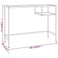 Bureau d'ordinateur Marbre noir 100x36x74 cm Verre trempé