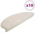 Tapis d'escalier 10 pcs 65x21x4 cm Blanc