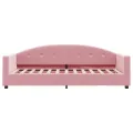 Lit de jour avec matelas rose 80x200 cm velours