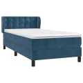 cadre de lit avec matelas Bleu foncé 90x190 cm