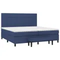 cadre de lit avec matelas Bleu 200x200 cm Tissu