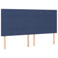 cadre de lit avec matelas Bleu 200x200 cm Tissu