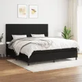 cadre de lit avec matelas Noir 200x200 cm Tissu