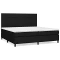 cadre de lit avec matelas Noir 200x200 cm Tissu