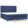 cadre de lit avec matelas Bleu 180x200 cm Tissu