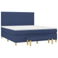 cadre de lit avec matelas Bleu 180x200 cm Tissu