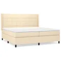 cadre de lit avec matelas Crème 200x200 cm Tissu