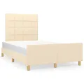 Cadre de lit sans matelas crème 120x200 cm tissu
