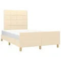 Cadre de lit sans matelas crème 120x200 cm tissu