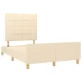 Cadre de lit sans matelas crème 120x200 cm tissu