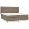 cadre de lit avec matelas Taupe 200x200 cm Tissu