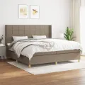 cadre de lit avec matelas Taupe 200x200 cm Tissu