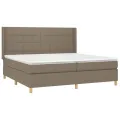 cadre de lit avec matelas Taupe 200x200 cm Tissu