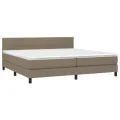cadre de lit avec matelas Taupe 200x200 cm Tissu