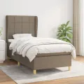 cadre de lit avec matelas Taupe 100x200 cm Tissu