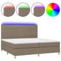 cadre de lit et matelas et LED Taupe 200x200cm Tissu