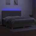 cadre de lit et matelas et LED Taupe 200x200cm Tissu