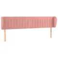 Tête de lit avec oreilles Rose 163x23x78/88 cm Velours
