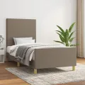 Cadre de lit sans matelas taupe 100x200 cm tissu